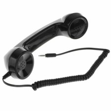 Retro Handset Black Wired for Apple Iphone Samrtphone 3.5mm Jack Phone Telephone