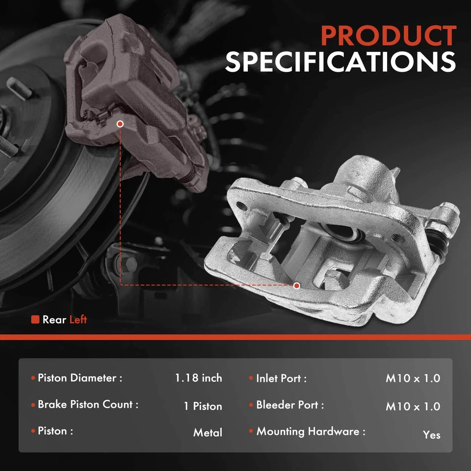 Brake Caliper w/ Bracket for Kia Soul 2010 2011 2012 2013 1.6L 2.0L Rear Left - Image 2 of 4