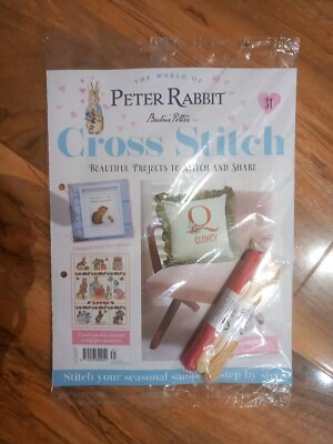Beatrix Potter Peter Rabbit Cross Stitch Partworks,#31, FREE Thread To Continue 
