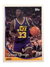 Excellent: Vintage 1993-94 topps Tyrone Corbin Utah Jazz Trading Card