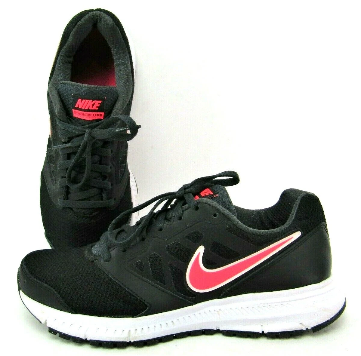 Nike Downshifter 6 Womens 7.5 Black Mesh Lace Up Running Shoes