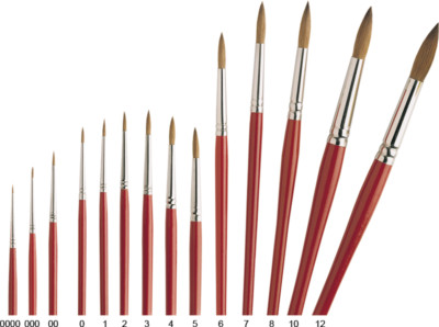Pro Arte - Künstler Pure Red Sable Pinsel - rund - Serie 3 - Aquarell