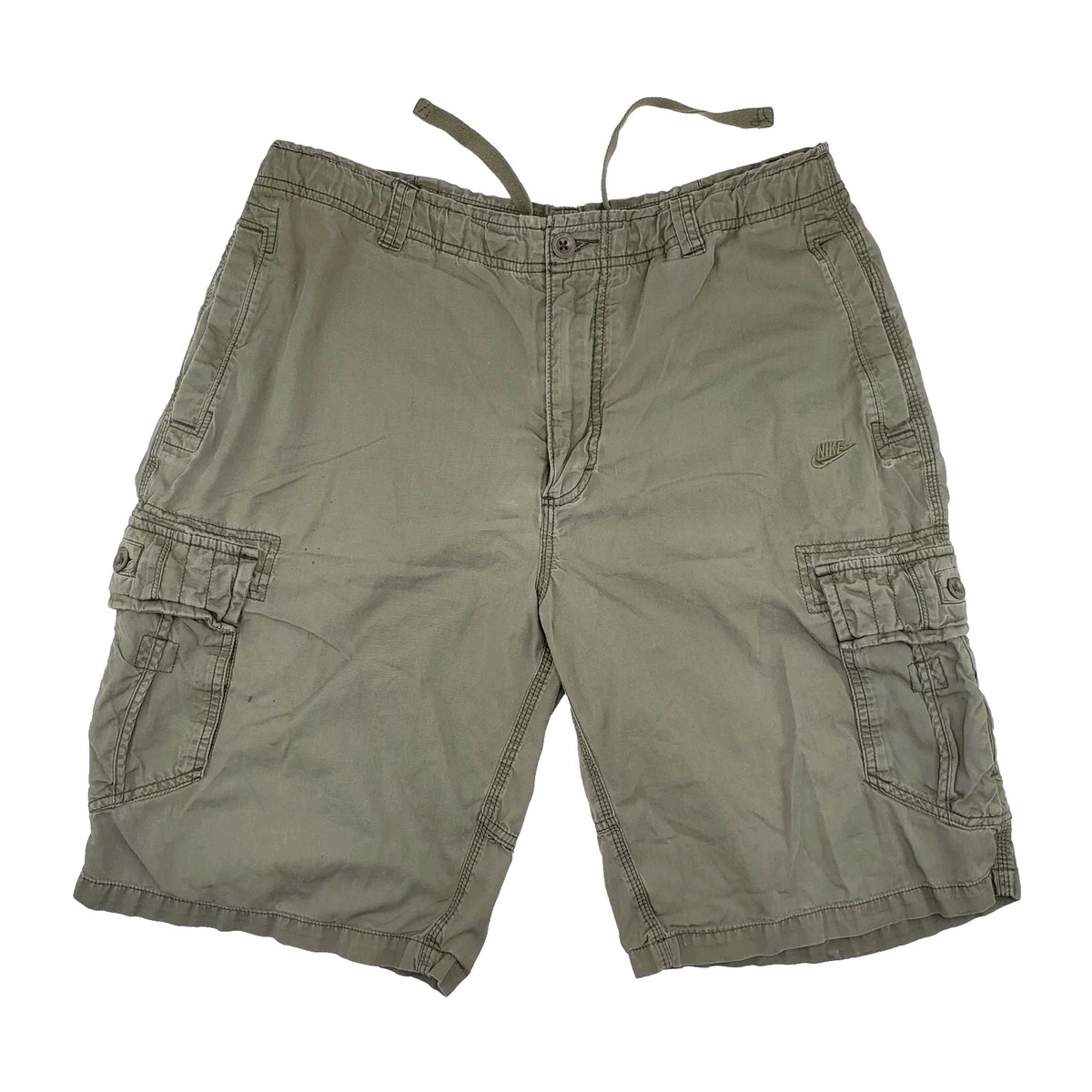 9090 OG Logo Vintage Shorts M グリーンカモ 2009 Nike Sportswear Military Cargo Shorts Mens Large Olive