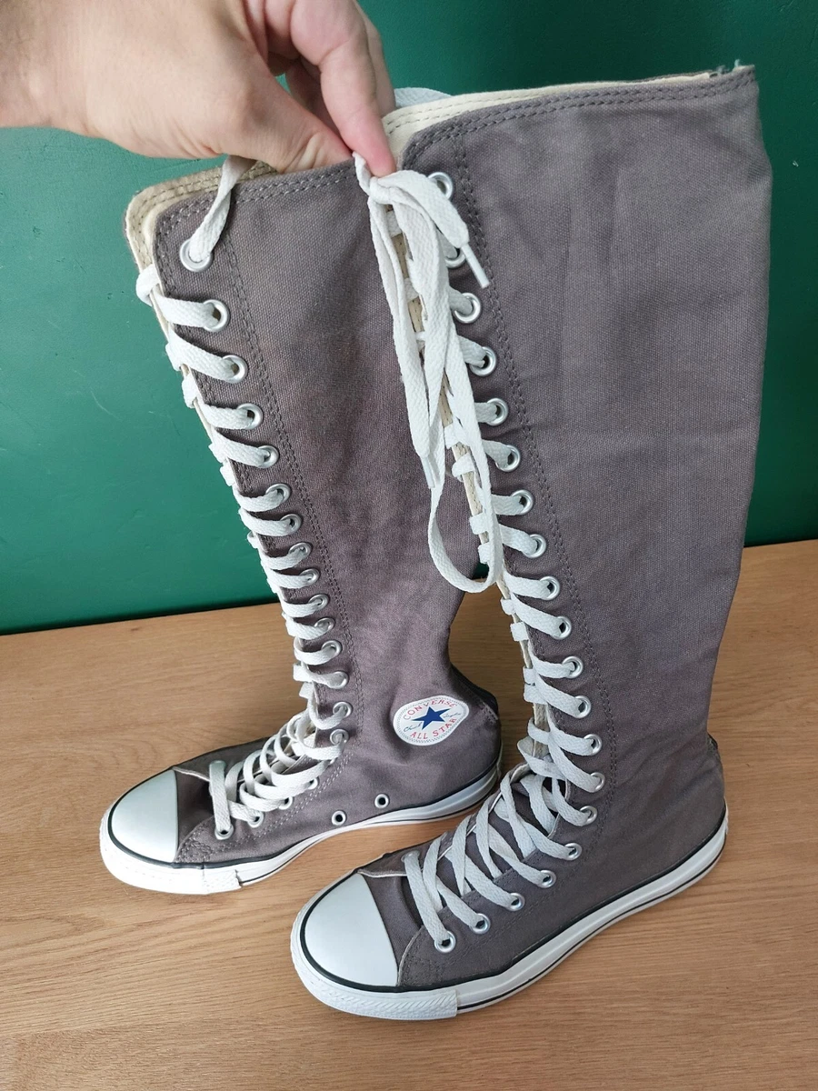Grey knee 2024 high converse
