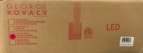 George Kovacs Tube Wall Light Sconce Brushed Nickel P5040-084-L - Picture 2 of 2