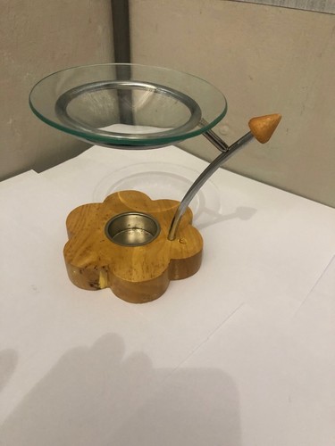 Essential Oil Burner Tealight Candle Holder Warmer Wax melt Wood star moon sun - Picture 5 of 15