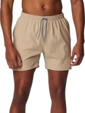 Columbia Men's Performance Rambler Logo Swim Shorts Trunks 6" Beige 2XL