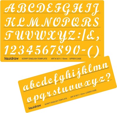 Liquidraw Schriftzug Schablonen für Kalligraphie Handwerk englisches Alphabet Nummer