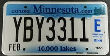 Minnesota License Plate Heavy Truck YBY3311 10,000 GVW Aluminum Expired