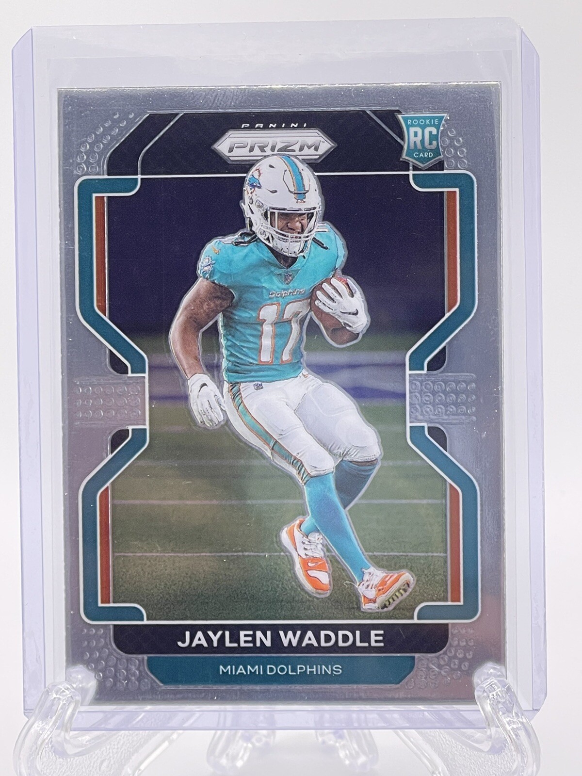 2021 Panini Prizm Jaylen Waddle Silver Prizm Rookie RC #338 Miami Dolphins
