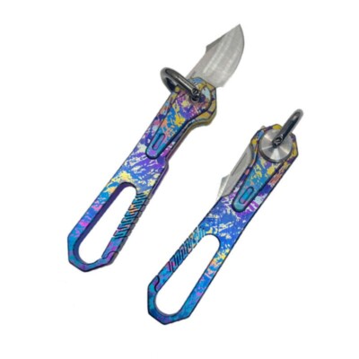 Neu Titanlegierung M390 Klinge Mini-Taschenmesser Outdoor Folding Keychain Knife