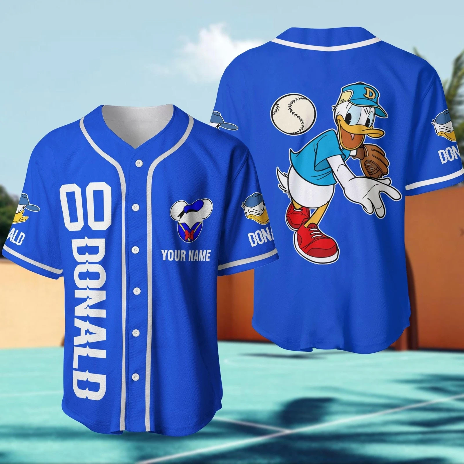 Personalized Donald Duck Play Baseball Father's Day Gift Baseball Jersey Shirt