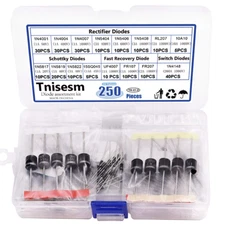 16 Values Rectifier/Schottky/Fast Recovery/Switch Diode Assortment Kit,1N4001...