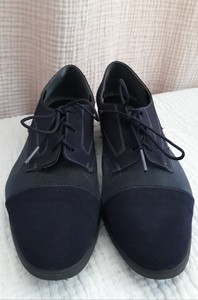 VTG Norman Kaplan Suede Mesh Navy Blue Lace Up Oxfords USA SZ 8
