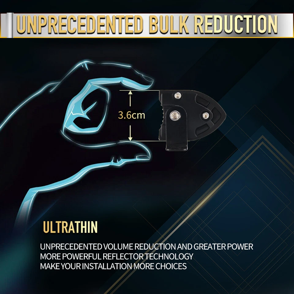 For 2016-2023 Toyota Tacoma 32'' LED Light Bar Combo Hidden Bumper Mount + Wire - Image 3 of 4