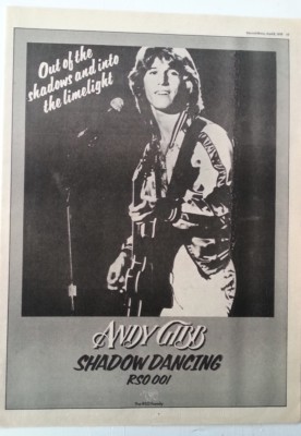 ANDY GIBB Shadow Dancing 1978 UK Poster size Press ADVERT 16x12 inches Bee Gees