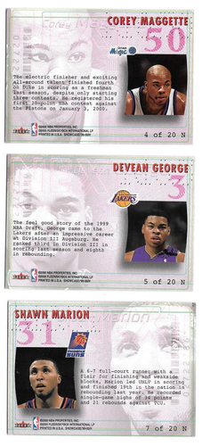 Lot of 3 1999-00 Flair Showcase Next Corey Maggette Devean George Shawn Marion - Picture 2 of 2