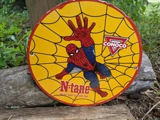 VINTAGE 1962 CONOCO N-TANE GAS PORCELAIN GAS STATION PUMP SIGN 10"