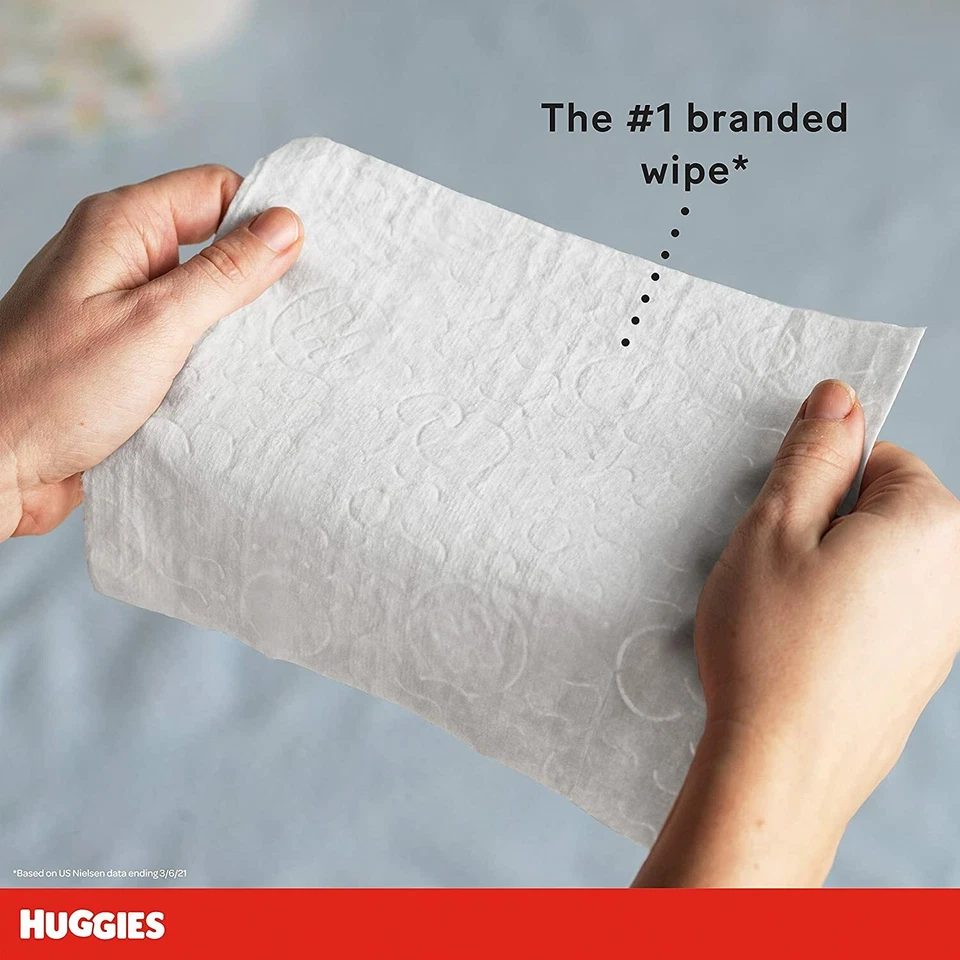Toallitas para bebés - Huggies Toallitas para pañales sensibles al cuidado natural para bebés, sin perfume - 448/CS Foto 3 de 4