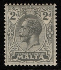 Malta 1921 1922 King George V 2d grey SG100 Mint