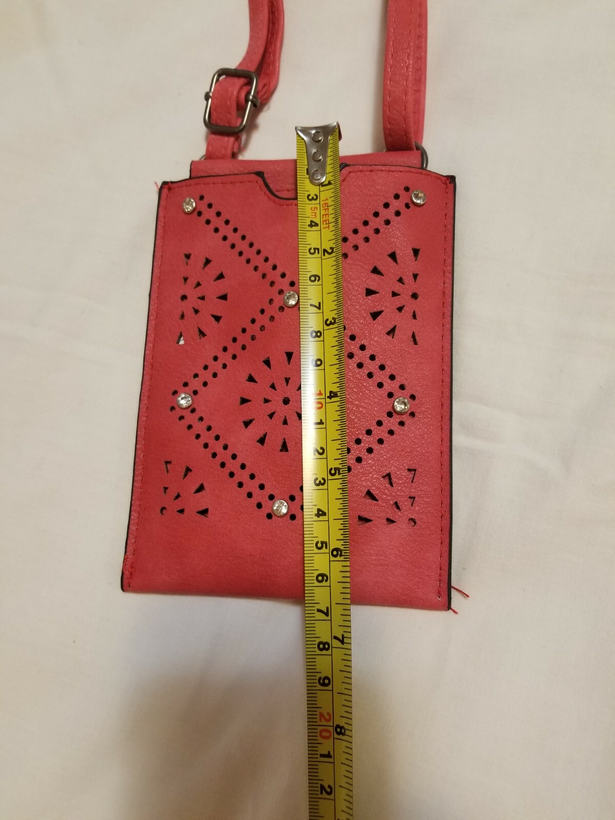 Crossbody Phone Wallet for Women Card Holder Purse RED Vegan Leather