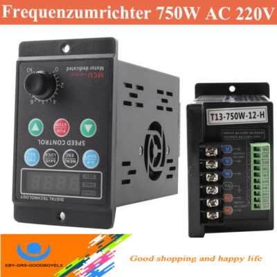 Frequenzumrichter 750W Frequenzumwandler Einphasig Eingang 3-Phasen-Ausgang 220V