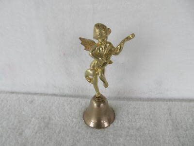 VINTAGE AND LOVELY ~SOLID BRASS~ [ ANGEL CHERUB ] DESIGN ~[ 6.5'' TALL BELL!!