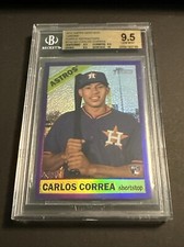A) 2015 Topps Heritage #563 Purple Refractor Carlos Correa Rookie BGS 9.5