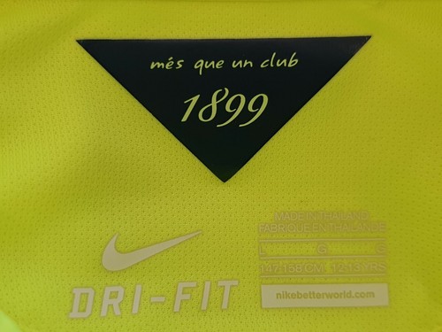 Y308 MAGLIA CALCIO RAGAZZO NIKE BARCELLONA GIALLO BLU AWAY COLLETTO 12-13 ANNI - Foto 4 di 4