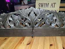 Antique coat hanger wall- Ash Black Color- 6 Hooks Total- 3  Half FT Long