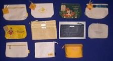 L  OCCITANE Cosmetic Make Up Cotton Canvas Nylon Solid Floral Zip Bag Pouch