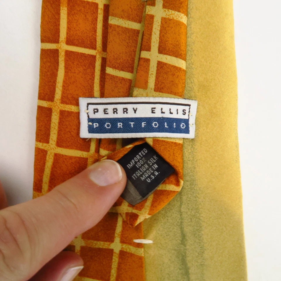 Corbata de Colección Perry Ellis Portafolio Acuarela Girasol Patrón Floral 56x4 Foto 3 de 4