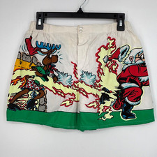 Addiction Mens Medium Vintage Boxers Sleep Shorts Christmas Santa Claus Reindeer