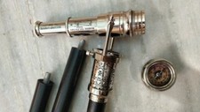 Dollond London Handle Victorian Telescope Steampunk Compass Wooden Walking Stick