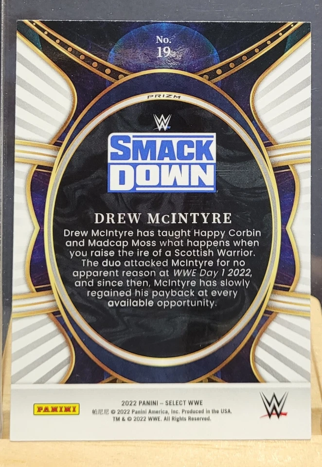 WWE Drew McIntyre #19 2022 Panini Select Smack Down Phenomenon Flash Prizm - Image 2 of 2