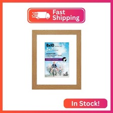 Americanflat 8x10 Picture Frame with Shatter-Resistant Glass - Use as 5x7 Frame