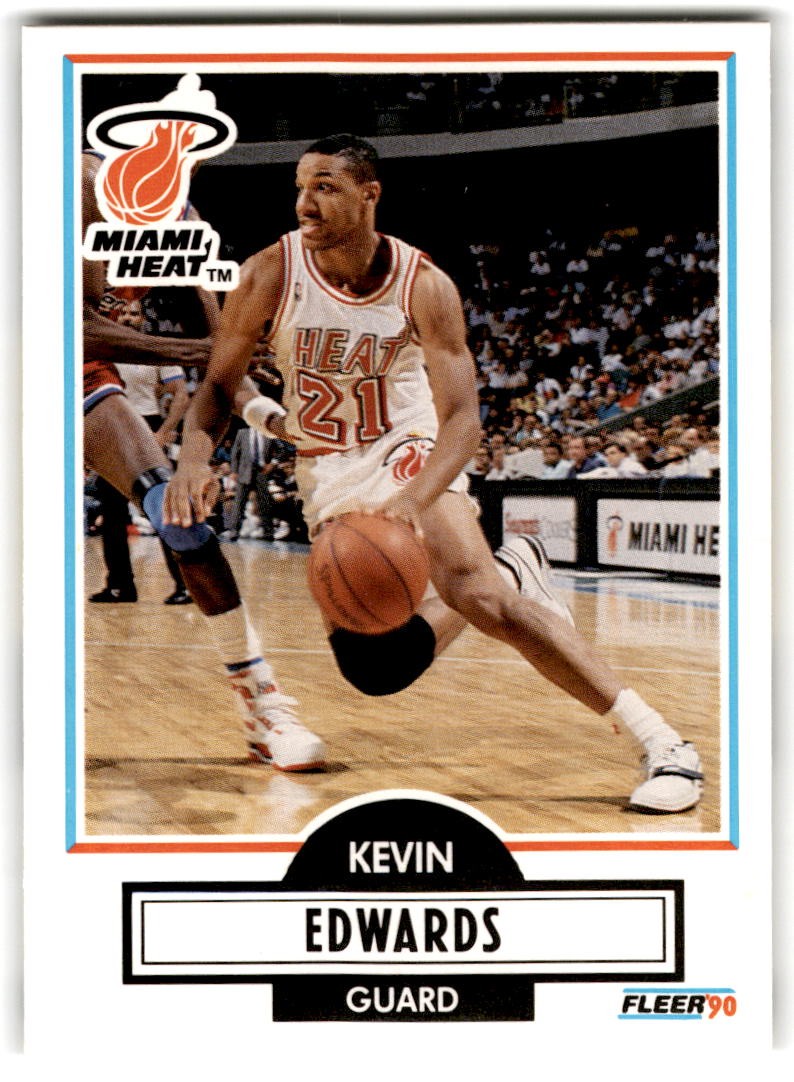 Kevin Edwards #99 1990-91 Fleer Miami Heat