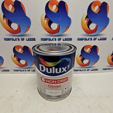 Dulux Non Drip Gloss Paint White Cotton High Sheen for Wood & Metal 750ml