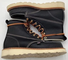 Thorogood 814-6201 Men's 6" Leather Moc Soft Toe Work Boots Black Size 6.5 EE