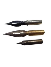 Set of 3 Vintage Pen Nibs - Hunt Ledger, Turner & Harrison, Joseph Gillott's