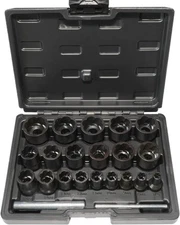 22 Piece Bolt Nut Extractor Set, 1/2" and 3/8" Drive Impact Lug Nut Remover S...
