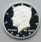 2017-S Proof Silver Kennedy Half Dollar 90% USA .900 Cameo San Francisco