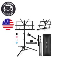 Versatile 2-in-1 Music Stand: Floor and Desktop Use with Accessories Included