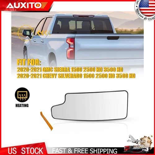 Driver Side LH Lower Heated Mirror Glass For 2020-2021 GMC Sierra 1500 2500HD