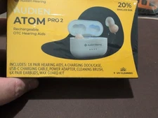 Audien Hearing Atom Pro 2 Rechargeable OTC Hearing Aids With Charging Dock