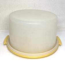 Vintage Tupperware Cake Taker Carrier Harvest Gold 1970s