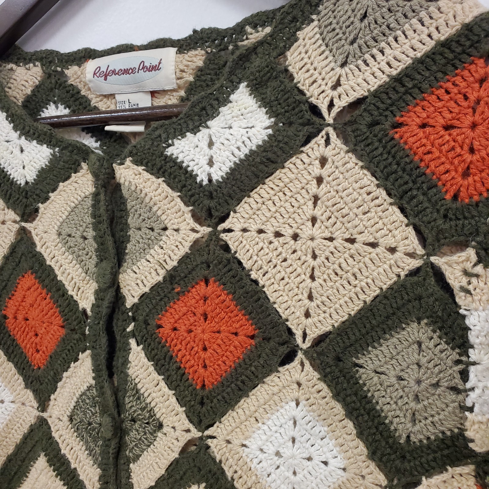 Reference Point Womens Granny Square Patchwork Ca… - image 2