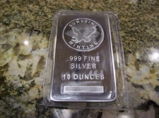 10 TROY OZ .999 FINE SILVER BAR SUNSINE MINTING / FACTORY SEALED / MINTMARK SI