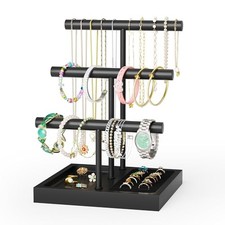 Bracelet Holder Display Organizer Stand, Necklace Holder Jewelry 3 Tier Black