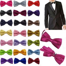 Tuxedo Pre-Tied Multiple Colors Bow Tie Satin Adjustable Band   Fast Shipping US